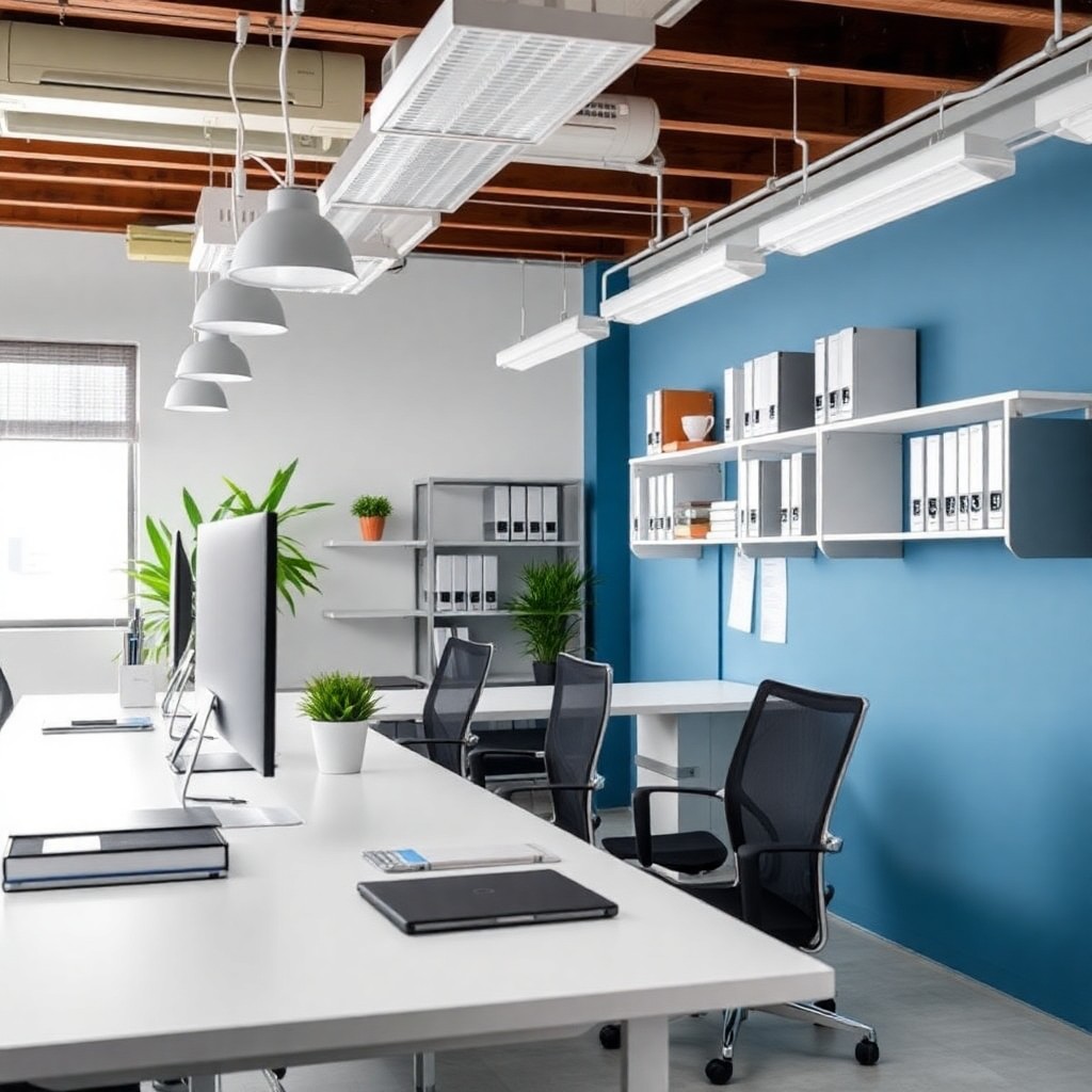 Oficina organizada con sistemas de archivo